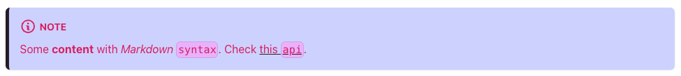 Light mode "note" admonition with custom colors