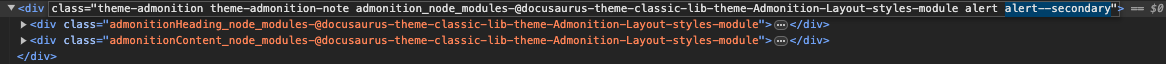 The "note" admonition's HTML code