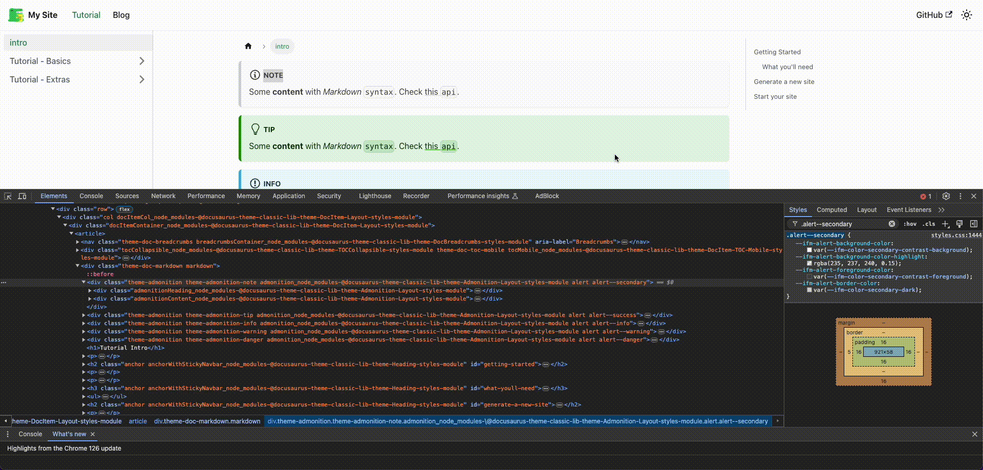 Overriding the "note" background color using Inspect Element